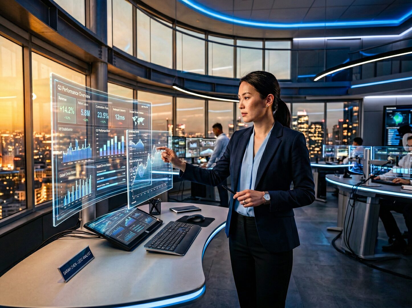Controle-ruimte met prestatie-dashboards